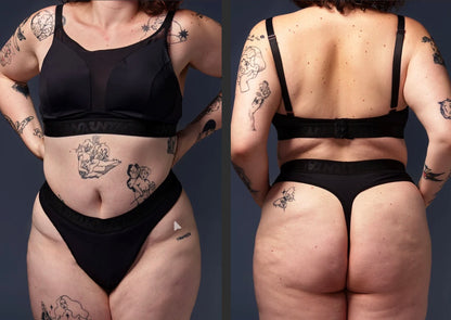 High Waisted Tucking Thong - Black
