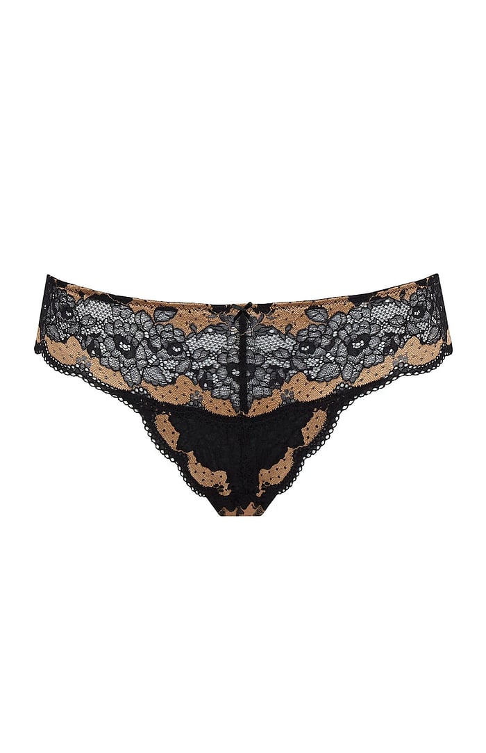 Clara Brazilian Brief - Black/Vintage Gold