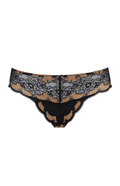 Clara Brazilian Brief - Black/Vintage Gold