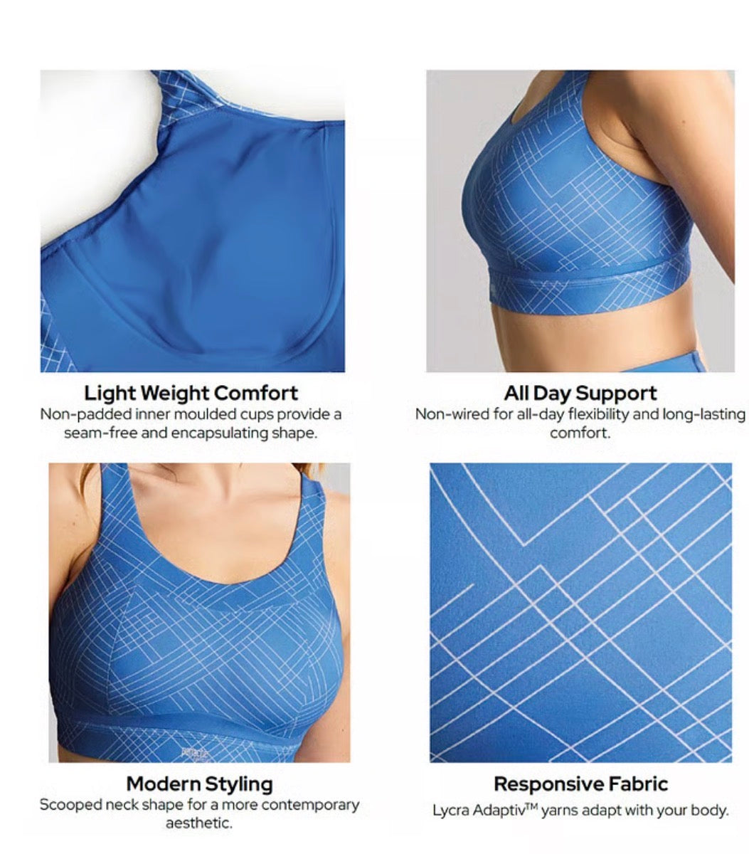 Freedom Non Padded Wireless Sports Bra - Azure