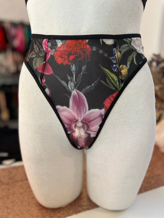Mesh Thong - Garden of Eden - Black