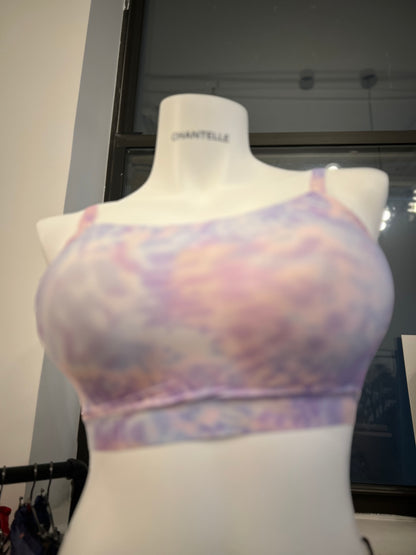 Soft Stretch Padded Bralette - Lilac Orchids Leopard Print