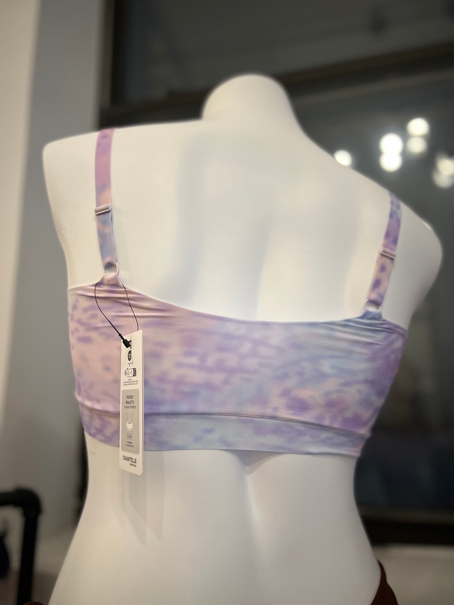 Soft Stretch Padded Bralette - Lilac Orchids Leopard Print