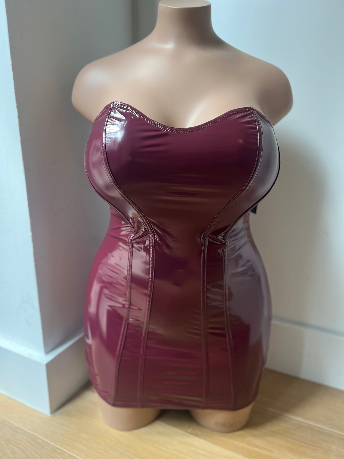 Fetish Rider Strapless Tube Dress - Zinfandel