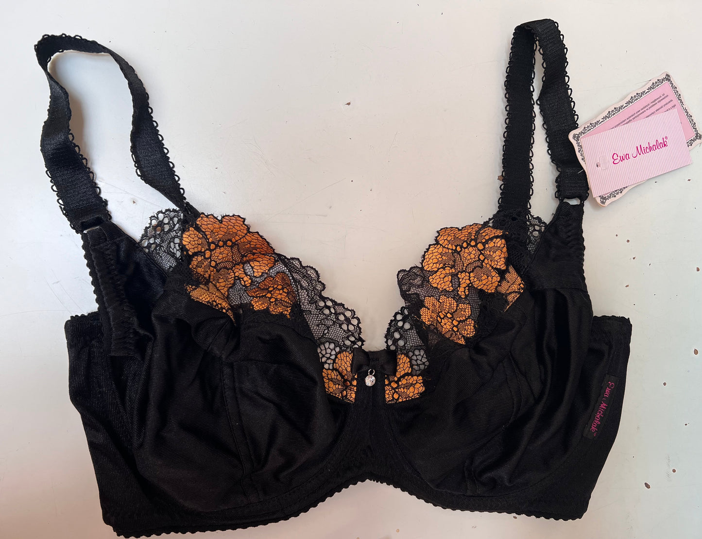 BM Black with Gold Flower Lace