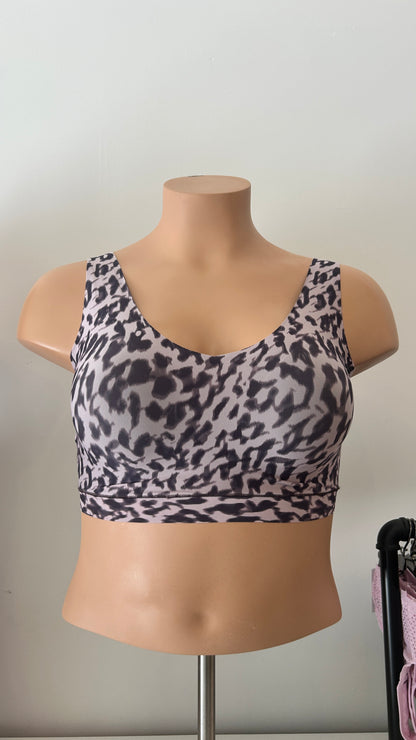 Soft Stretch Padded V-Neck Bralette - Leopard Print