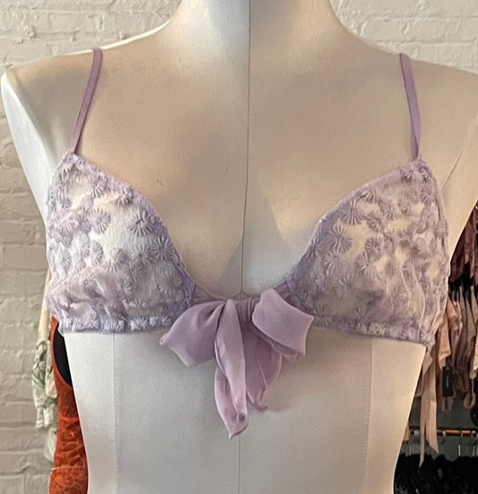 Isabel Embroidery Bowtie Bralette - Lilac Purple