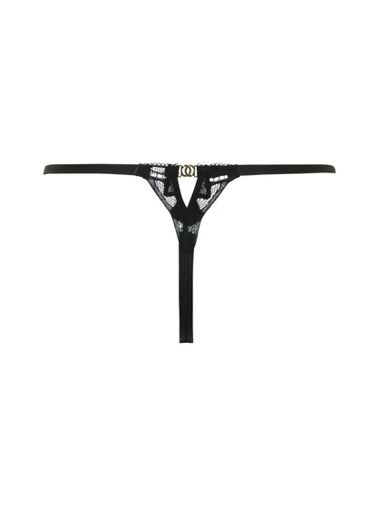 Lace Soiree Thong - Black