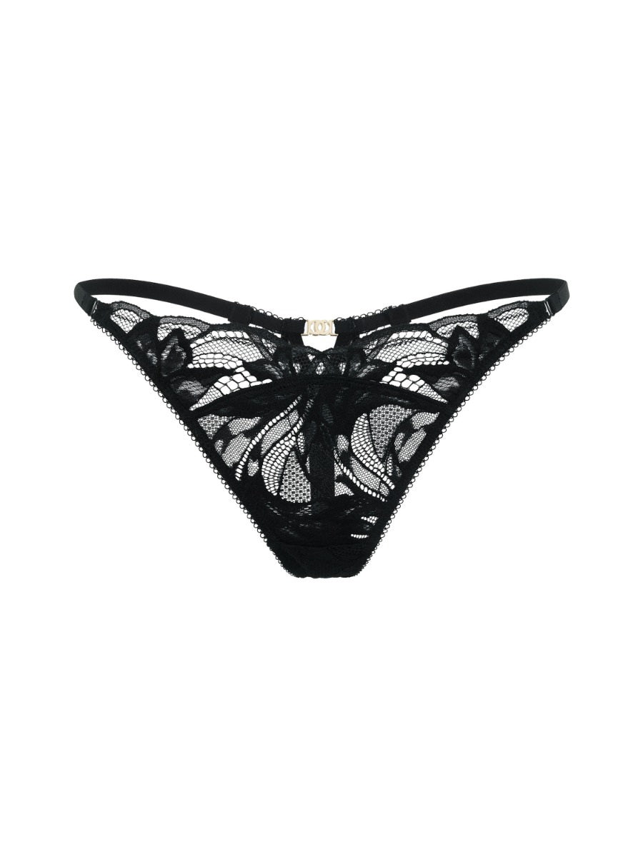Lace Soiree Thong - Black