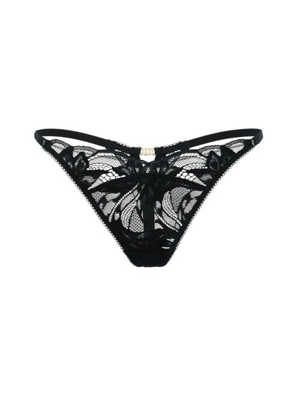 Lace Soiree Thong - Black