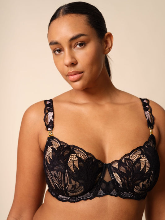 Lace Soiree Demi Balconette - Black