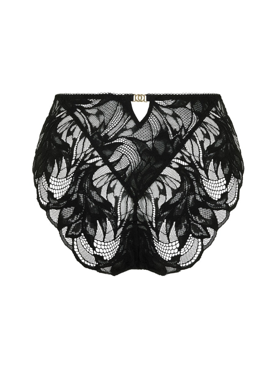 Lace Soiree High Waisted Brief - Black