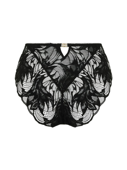 Lace Soiree High Waisted Brief - Black