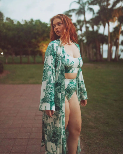 Maxi Robe - Palm Toile