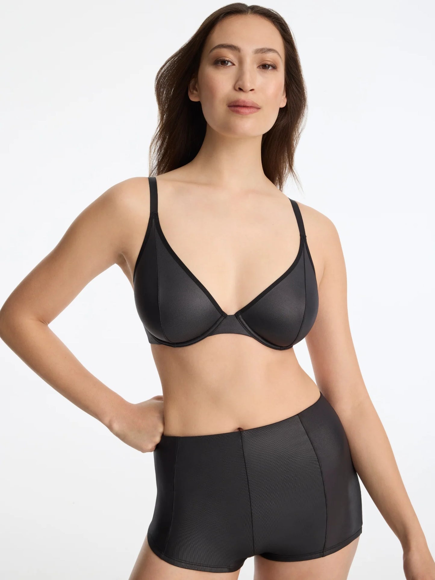 Late Night Faux Leather Hot Pant - Black
