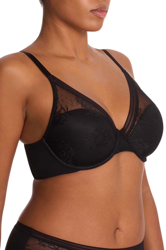 Love Lace Back Smoothing Plunge T-Shirt Bra - Black