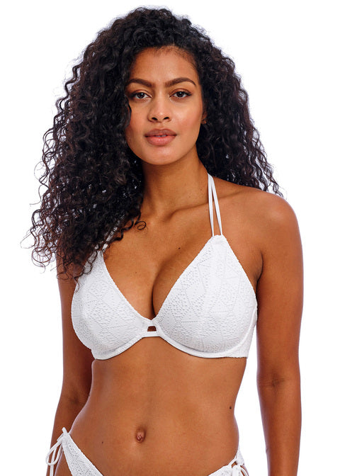 Nomad Nights Halter Bikini Top - White