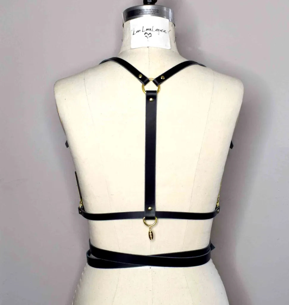 Nymph Wrapped Leather Harness - Black