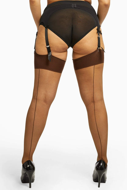 Seamed Stockings - Dark Nude