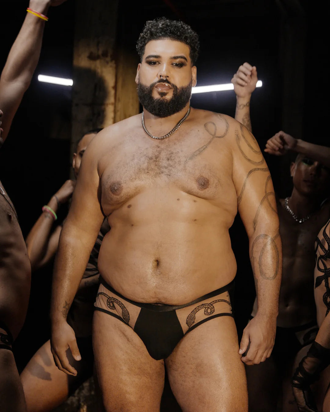 Medusa V-Cut Brief - Black/Toffee Warm Nude