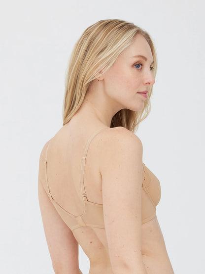 Passion Mesh Unlined Underwire Bra - Nude/Nylon/Beige