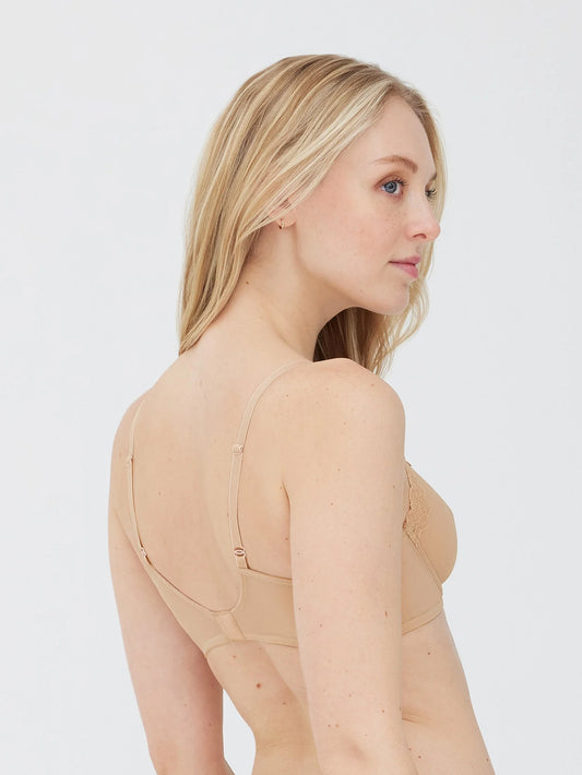 Passion Mesh Unlined Underwire Bra - Nude/Nylon/Beige