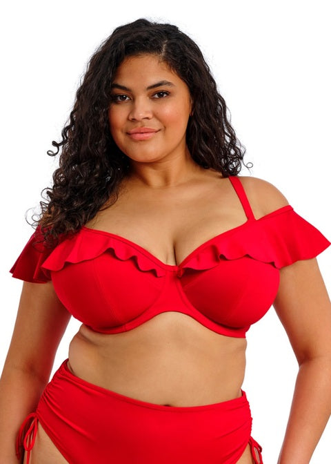 Plain Sailing Lava Underwire Plunge Bikini Top - Red