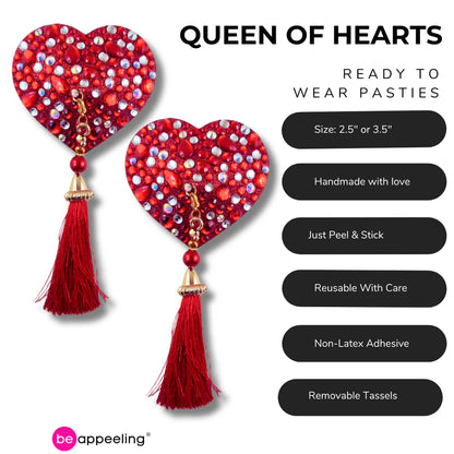QUEEN OF HEARTS Pasties with removable tassels