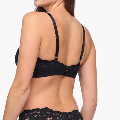 Romanza Curvy Plunge Bralette - Black
