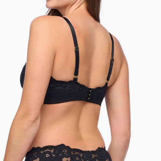 Romanza Curvy Plunge Bralette - Black
