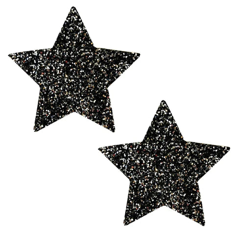 Super Sparkle Black Tinsel Town Chunky Glitter Starry Nights Nipple Cover Pasties