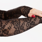 Lace Fingerless Gloves - Black