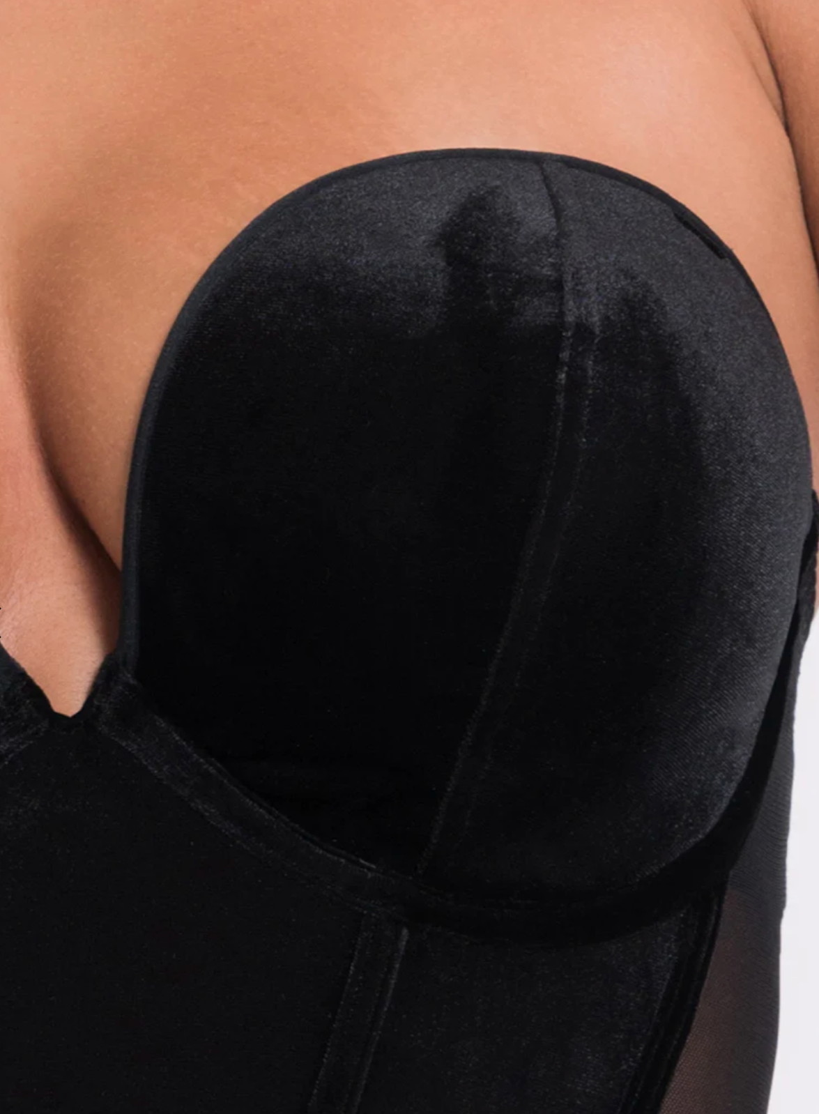 Icon Plunge Strapless Padded Bodysuit -  Black