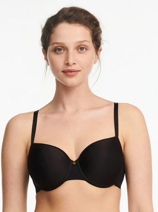 Lucie Lace Sexy Comfort Demi T-Shirt Bra - Black