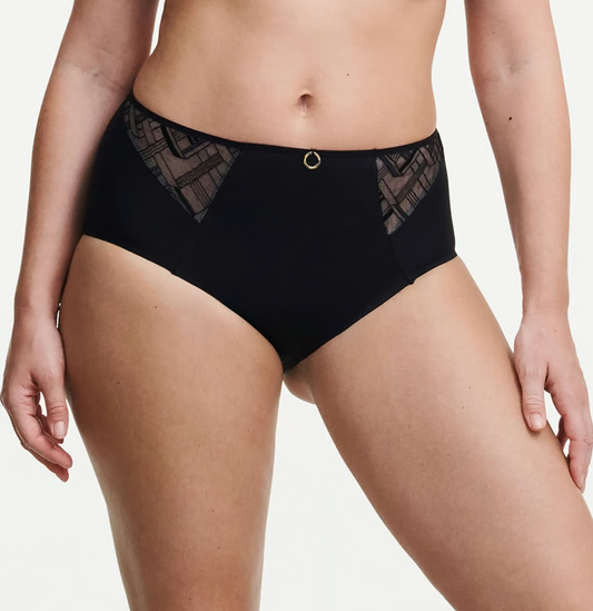 Graphic Support Smoothing High-Waist Full Brief - Black