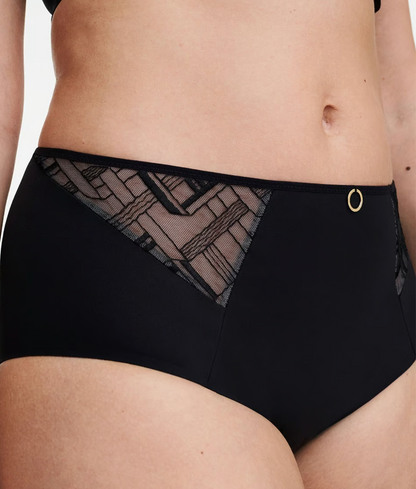 Graphic Support Smoothing High-Waist Full Brief - Black