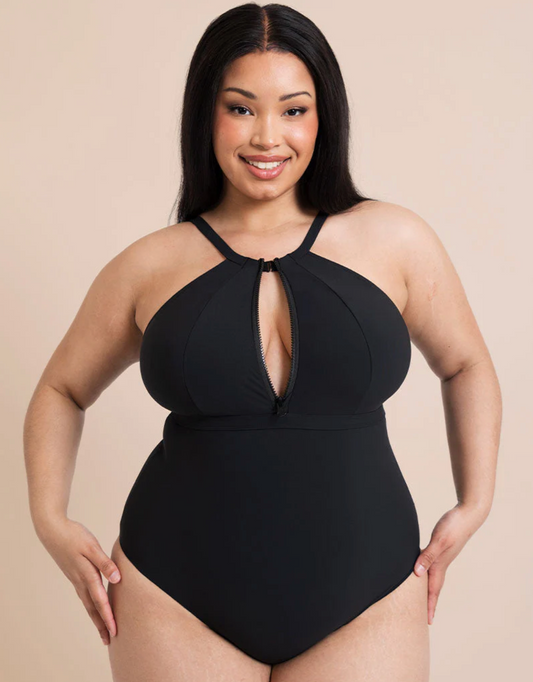 Zip Tide Non-Wired Multiway Swimsuit Black