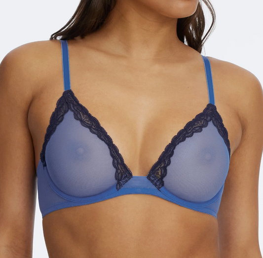 Passion Mesh Unlined Underwire Bra - True Blue/Eclipse Navy