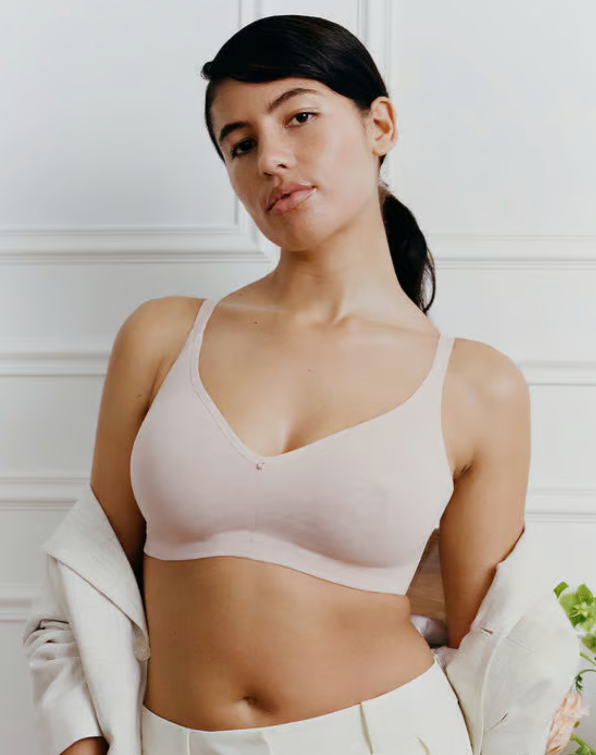 Comfort Chic Back Smoothing Full Support Wireless Bra - Nude Rose