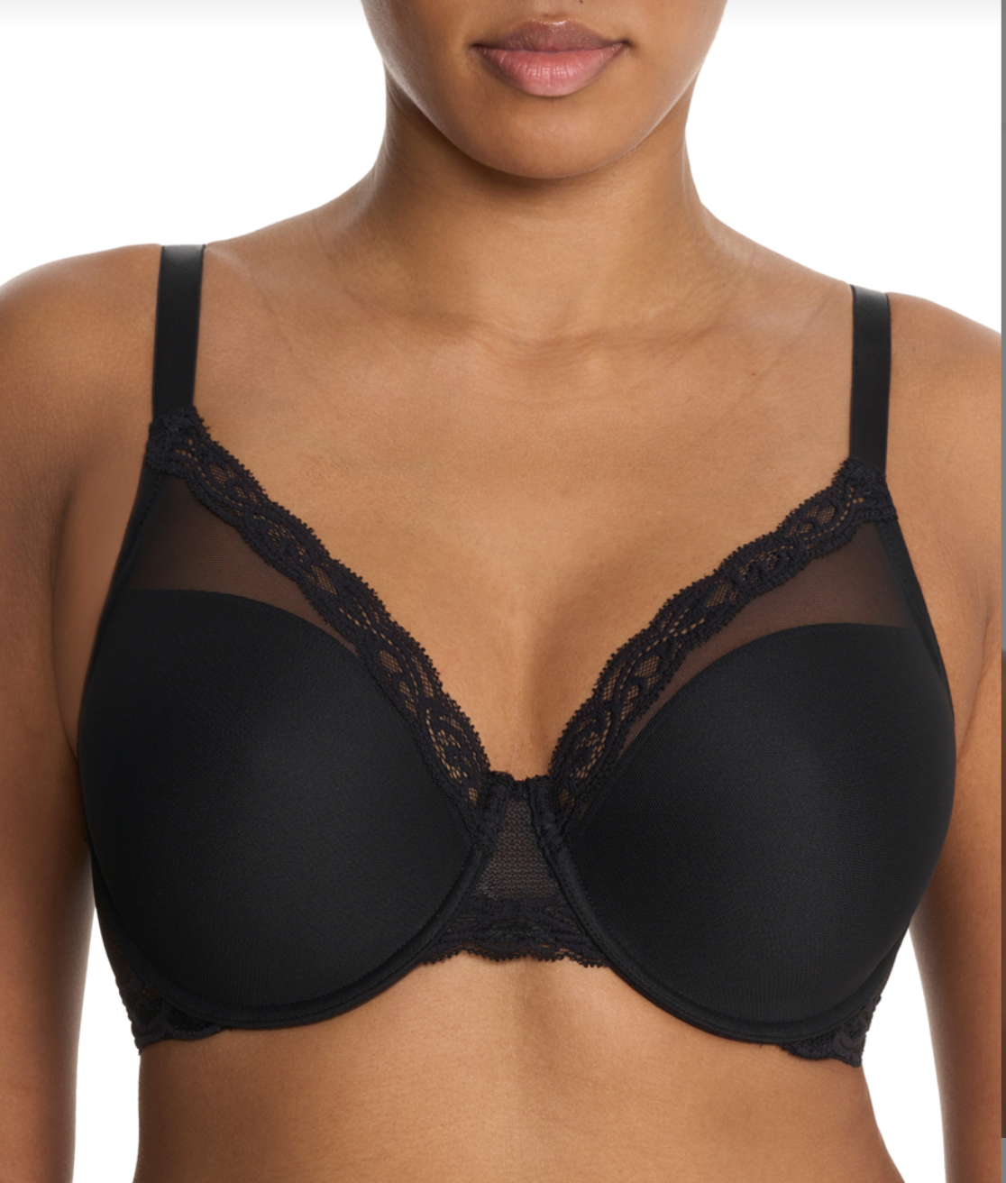 Feathers Full Bust Plunge T-shirt Bra  - Black