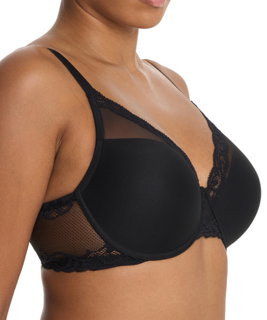 Feathers Full Bust Plunge T-shirt Bra  - Black