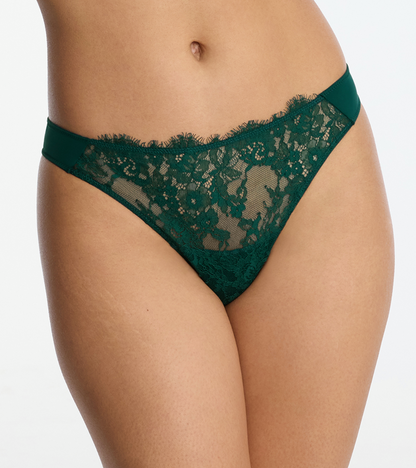 Entice Thong  - Wreath Green