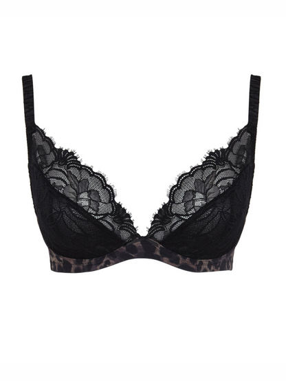 Cherie Demi Bra - Black Animal