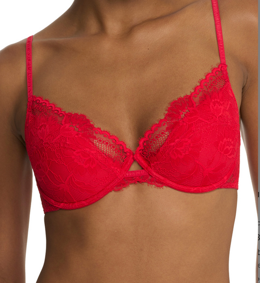 Fleur Lightly Lined Underwire Bra - Bonfire Red