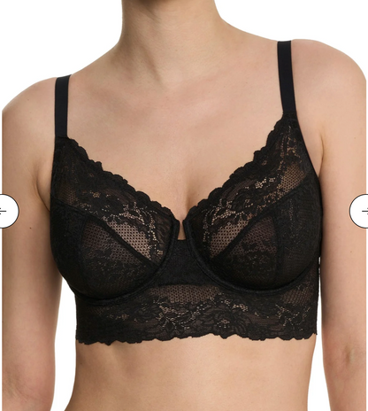 Heavenly Full Coverage Longline Bra - Black