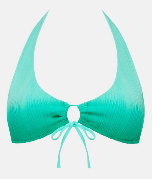 Flex Size Wireless Plunge Swim Top - Tie Dye - Lagoon Green