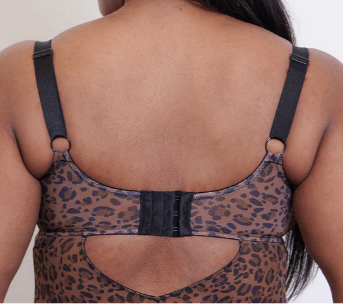 Cool Cat Plunge Underwire Bodysuit - Leopard Brown - 30GG