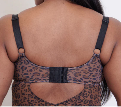 Cool Cat Plunge Underwire Bodysuit - Leopard Brown - 30GG