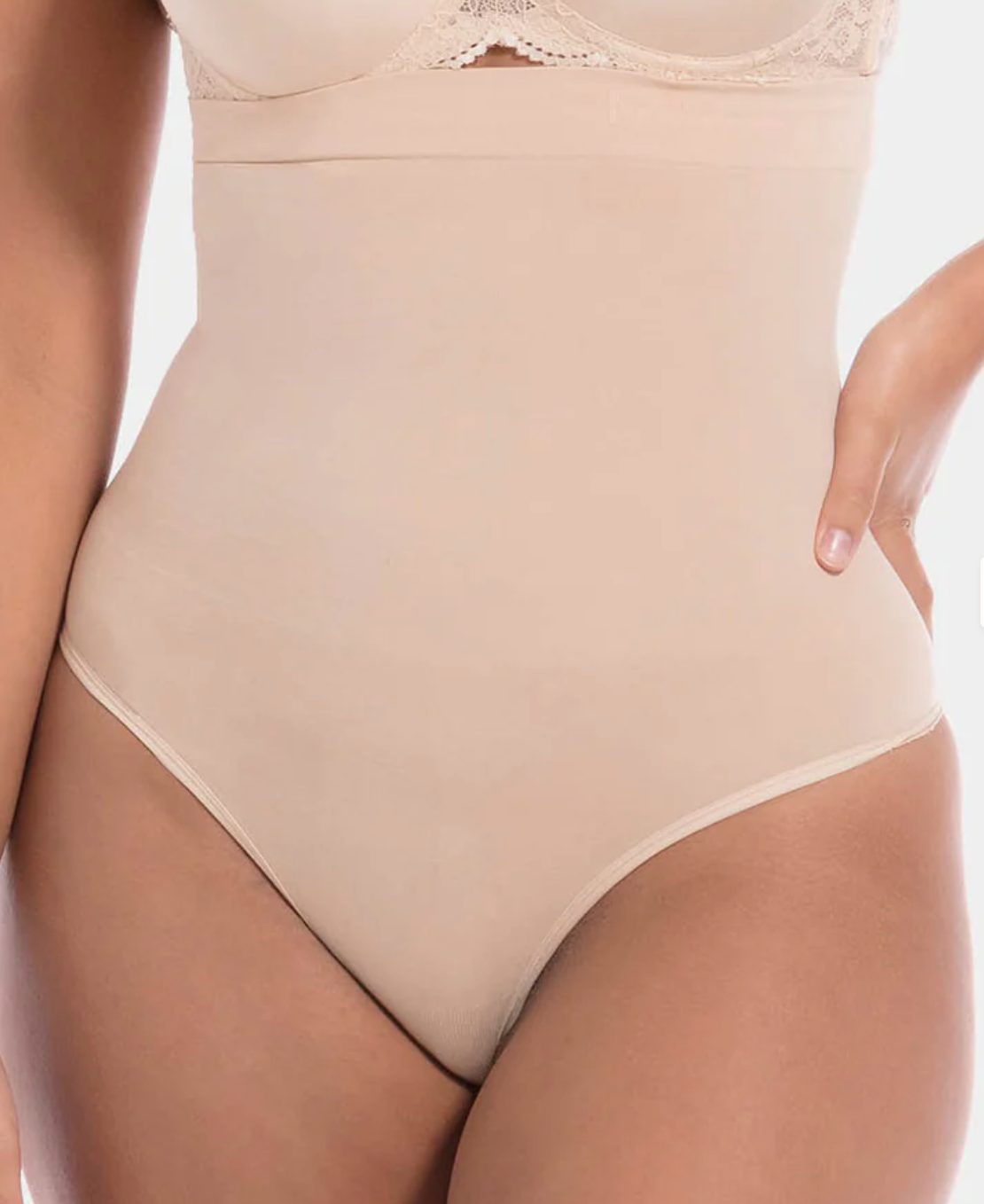 High Waist Comfort Thong - Latte