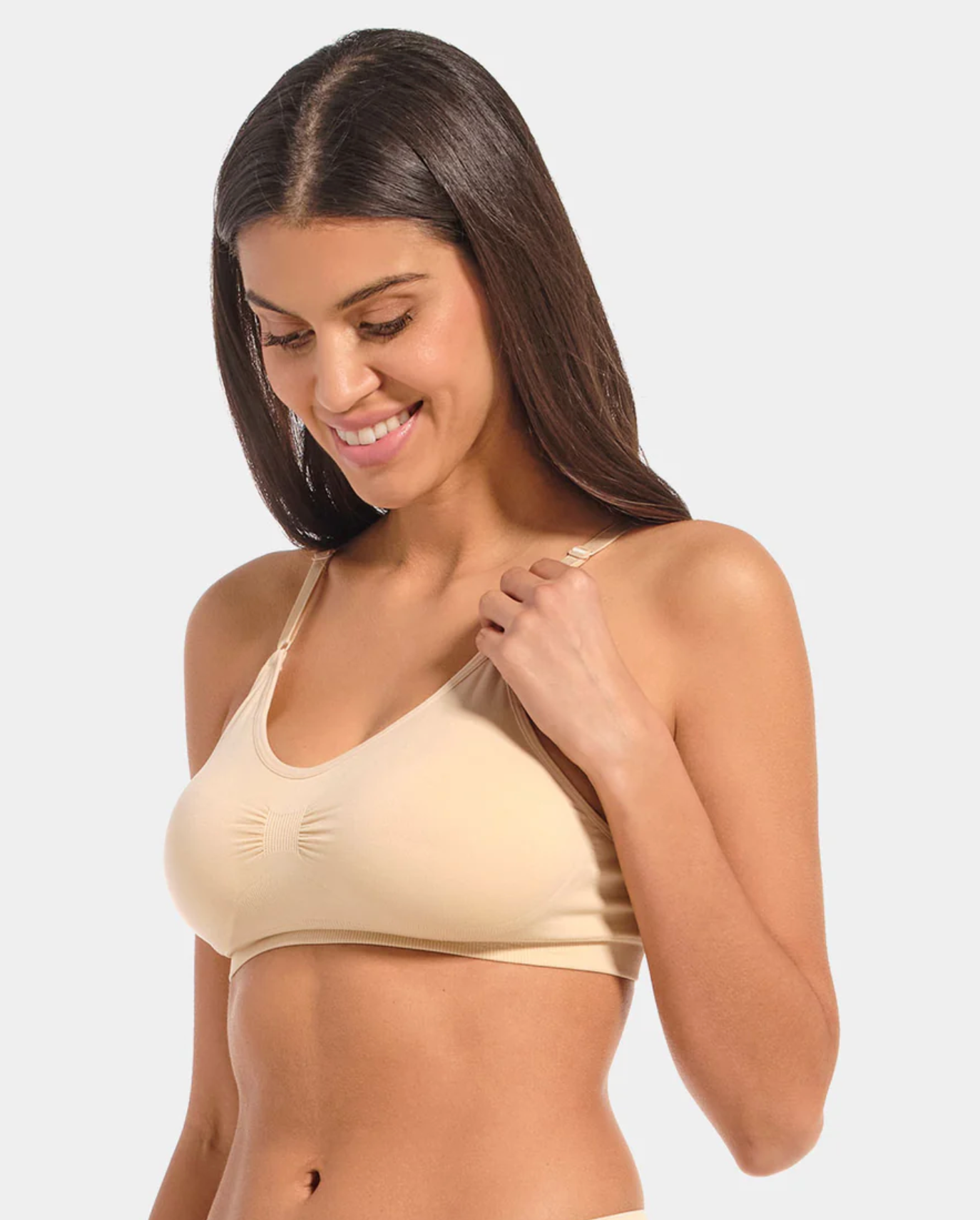 Comfort Bra with Spaghetti Straps - Latte